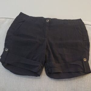 Theory Black Cuffed Shorts